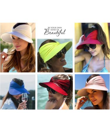 Muryobao Women's Sun Visor Hat | Wide Brim UPF 50+ UV Protection Beach Cap - Black - Buy Online on GoSupps.com