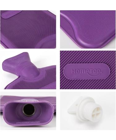 HomeTop Premium Classic Rubber Hot/Cold Water Bottle with Stuffed Animal Cover - Purple (2L/67.63 fl oz) - Buy Online on GoSupps.com