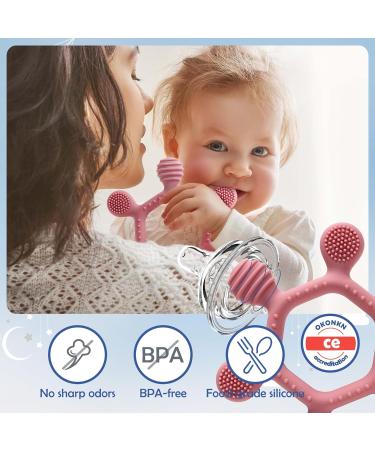 Okonkn Baby Teething Ring Set - BPA-Free Silicone Dental Aid for Boys & Girls 3 Pieces Perfect for 4 Months+ - Buy Online on GoSupps.com