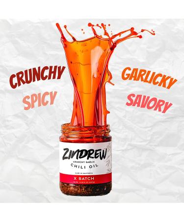 ZINDREW Chili Crunchy Garlic Chili Oil X BATCH 8.12oz - Premium Spicy Umami Gourmet Sauce - Buy Online on GoSupps.com