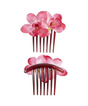 6 Pack Large Artificial Orchid Flower Hair Combs for Women - Wedding and Party Hair Accessories - Buy Online on GoSupps.com