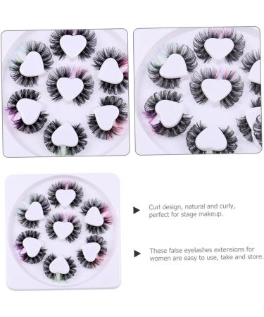 minkissy 7 Pairs Fake Eyelashes False Lashes Women Lashes with Color Curl Lash Clusters Fake Lashes Faux Eyelashes Colored Eyelashes Individual Lashes Chemical Fiber Extend Make up - Buy Online on GoSupps.com