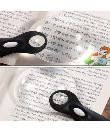 Led Glass Handheld Illuminated Magnifier Lighting Reading with Lamp 3X 6X HD Lens Acric Loupe for Read Books Newspaper Maps Needlework Repair Black Made in China - Buy Online on GoSupps.com