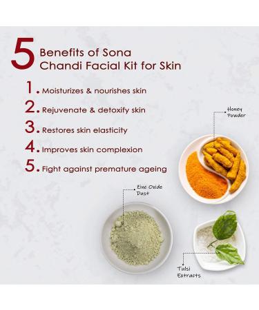 Nutriglow Sona Chandi Facial Kit 6-Pieces Skin Care Set with Deep Cleanser Scrub Nourishing Gel Whitening Cream Mask Pack and Serum 250 Gm+10 Ml - Buy Online on GoSupps.com
