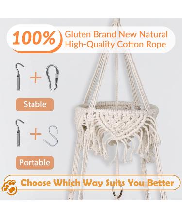 AXIBA Macrame Cat Hammock with Cushion - Hanging Cat Bed for Indoor Cats - Buy Online on GoSupps.com