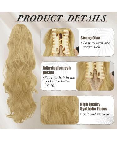 BARSDAR 20'' Long Wavy Blonde Ponytail Extension - Synthetic Hairpiece for Women - Ash Blonde Mix Bleach Blonde - Perfect for Daily Use, Parties, and Halloween - Clip in Ponytail Hair Extension (Pack of 1) - Buy Online on GoSupps.com