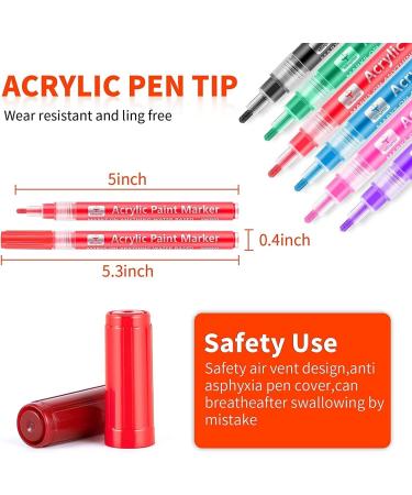 Acrylic Paint Pens Set - 18 Vibrant Colors for Pumpkins, Canvas, Rocks, Wood, Plastic - Graffiti and Craft Supplies for Adults and Kids - Christmas Easter Egg Painting - Buy Online on GoSupps.com