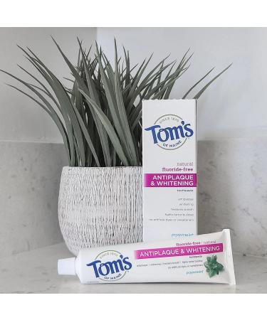 Tom's of Maine Fluoride-Free Antiplaque & Whitening Toothpaste Peppermint 5.5 oz 4 pk - Buy Online on GoSupps.com