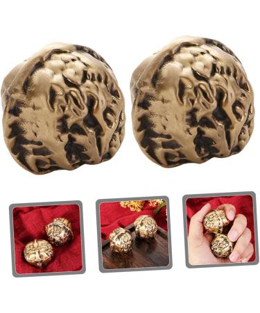 Beaupretty Chinese Medicine Brass Balls | Hand Exercise & Decorative Walnut Design | Power Balance Enhancement - Buy Online on GoSupps.com