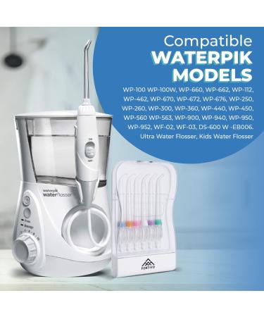 Waterpik Flosser Replacement Tips with Case - 6 Pieces | Compatible with Waterpik Oral Irrigator | Orthodontic Tips Included - Buy Online on GoSupps.com