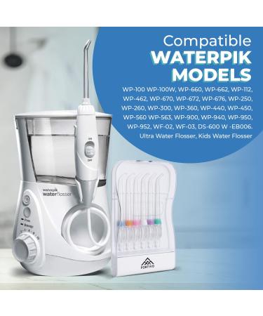 Flosser Replacement Tips for Waterpik - Reach Flosser Refill Heads | Compatible with Waterpik Oral Irrigator | Orthodontic Tips Included - Buy Online on GoSupps.com