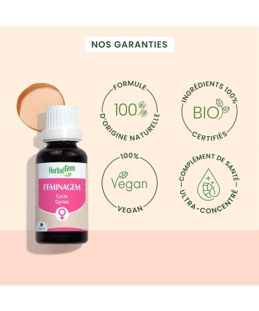 HERBALGEM Feminagem BIO Complexe de Gemmoth rapie Concentr e Favorise le confort menstruel 30 ML Confort Intime - Buy Online on GoSupps.com