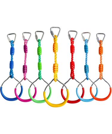 Rainbow Craft 7-Pack Ninja Rings for Backyard Ninja Warrior - Gymnastic Swing Bar Rings for Obstacle Slackline Kits - Buy Online on GoSupps.com