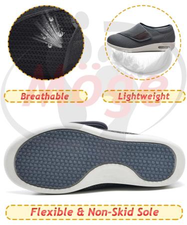 Shop Women's Diabetic Sandals | Adjustable Men's Diabetic Shoes with Arch Support & Memory Foam - 4 Grey - Buy Online on GoSupps.com