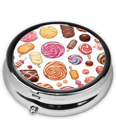 Colorful Mini Pill Box - Sweet Lollipop Cupcake Donut Design | 3 Compartment Travel Organizer | Portable Medicine Case for Home & Office - Buy Online on GoSupps.com