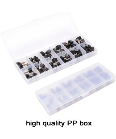 eMingo 24 Pairs High Heels Tips Replacement Caps with Pliers - 6 Inch Stiletto - Black (6 Sizes) - Buy Online on GoSupps.com