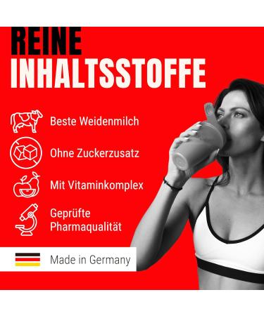 Powerstar Premium Whey 90 - 90% Protein Whey Powder (850g) | Low Carb Strawberry Flavor | Made in Germany | 55% CFM Whey Isolate & 45% CFM Concentrate - Buy Online on GoSupps.com