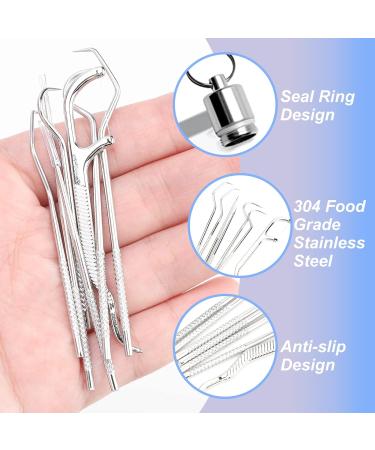Stainless Steel Toothpicks Set - 7pcs Portable Dental Picks for Home & Travel - Buy Online on GoSupps.com