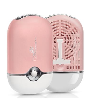 Eyelash Fan for Lash Extension, Dfsuiwk Rechargeable Handheld Mini Lash Dryer Fan, USB Portable Mini Fan with Built in Sponge Air Conditioning Blower Pink