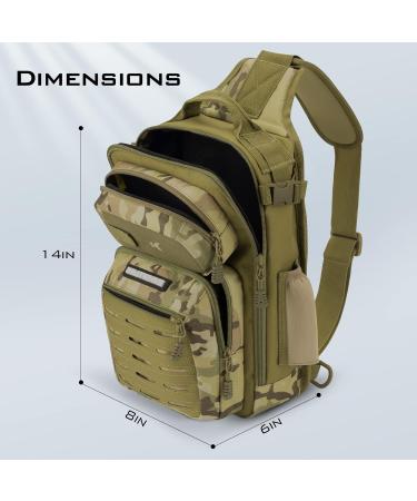 KastKing BlowBak Tactical Fishing Sling Backpack - Lightweight Tackle Storage Bag for Fishing, Hiking, Hunting, Camping - Khaki Camo - Buy Online on GoSupps.com