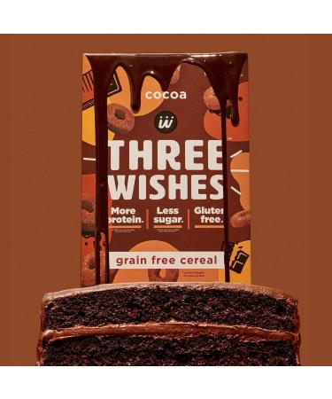Three Wishes Cocoa Protein Breakfast Cereal 6-Pack - High Protein, Low Sugar, Vegan, Kosher, Grain-Free, Dairy-Free, Non-GMO - 8.6 Ounce (Pack of 6) - Buy Online on GoSupps.com