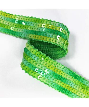 Green Multi Sequin Ribbon Trim 7/8 inch - 2 Yards | YD-TM-971 | Sparkly Embellishment for Crafts & Sewing - Buy Online on GoSupps.com