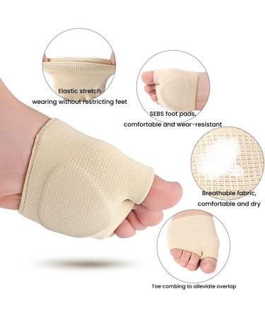 Metatarsal Pads for Men & Women 2 Pairs of Ball of Foot Cushions Soft Fabric Socks for Foot Pain Relief Gel Sleeve Cushions Size S (Men 5-7 Women 5.5-8 - Buy Online on GoSupps.com