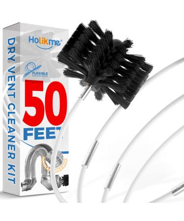 Holikme 50 Feet Dryer Vent Cleaner Kit Lint Remover Flexible Dryer Vent Cleaning Brush Extends Up to 50 Feet