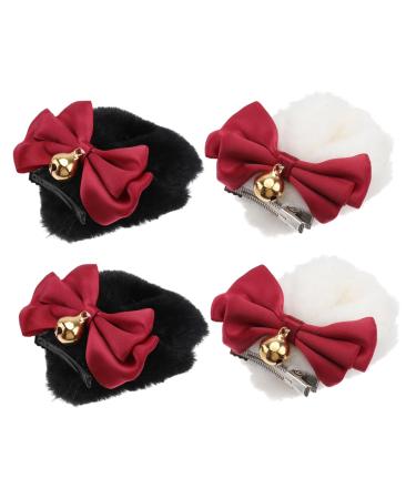 FRCOLOR Face Brush Cleansing Pairs bear ear hair clip cute big hair clips cute barrettes Fox Ears Hair Clip Fox Ears Hair Pin cute hair lolita cosplay headdress Miss earring metal bell