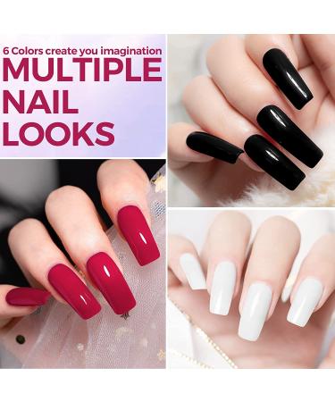 Mobray Poly Nail Gel Kit - Glitter Poly Gel Polish Set - 6 Colors UV/LED Gel Manicure Kit with Slip Solution - Nail Art Starter Kit - Buy Online on GoSupps.com
