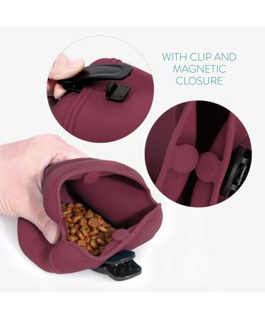 Navaris Silicone Dog Treat Pouch Set - Clip-On Training Pet Pocket for Snacks - 2 Pack (Red/Grey) - Buy Online on GoSupps.com