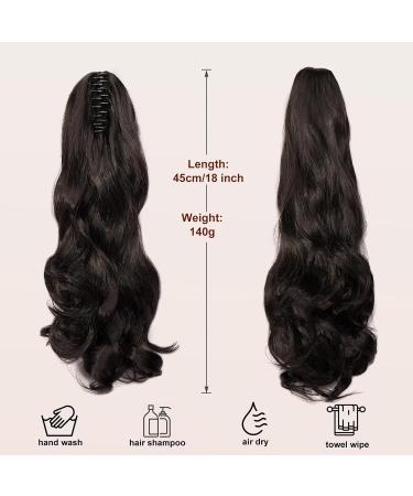 Dcbaboo Ponytail Extension Curly 18inch Claw Clip in Ponytail Hair Extensions Long Wavy Synthetic Pony tails Natural Wave One Piece Hairpiece Fake Ponytail for Women Dark Brown 18 inch 140g Dark Brown - Buy Online on GoSupps.com