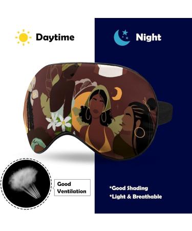 Abstract Black Girls Women Sleep Eye Mask | LynaRei Sleeping Mask with Adjustable Strap - Style-7 - Buy Online on GoSupps.com