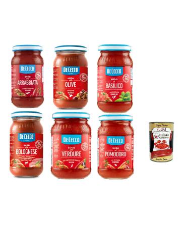 Italian Gourmet E.R. De Cecco Lot de 6 sauces tomate 190 g en provenance d'Italie + Italian Gourmet Polpa 400 g