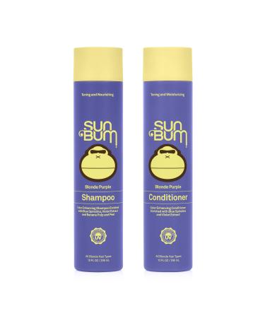 Sun Bum Sun Bum Blonde Purple Shampoo & Conditioner uv-protecting and Cruelty Free Color Enhancing and Toning Hair Wash and Treatment for Blondes 10 Ounce Each 1 count