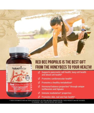 NaturaNectar Red Bee Propolis 60 Veg Capsules - Immune Support & Antioxidant Benefits - Buy Online on GoSupps.com
