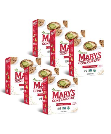 Mary's Gone Crackers Original Crackers, 6.5 Ounce (Pack of 6), Organic Brown Rice, Flax & Sesame Seeds, Gluten Free Original 6.5 Ounce (Pack of 6)