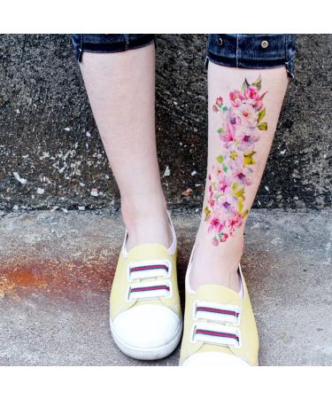 Oottati 8 Sheets Pink Flower Rose Waterproof Temporary Tattoo Stickers | Stylish & Long-Lasting Arm Jewelry for Women - Buy Online on GoSupps.com
