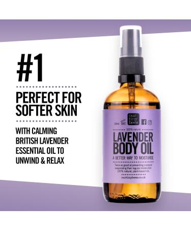 Lavender Body Oil 100% Natural by Our Tiny Bees Nourishing Calming and relaxing. - Buy Online on GoSupps.com