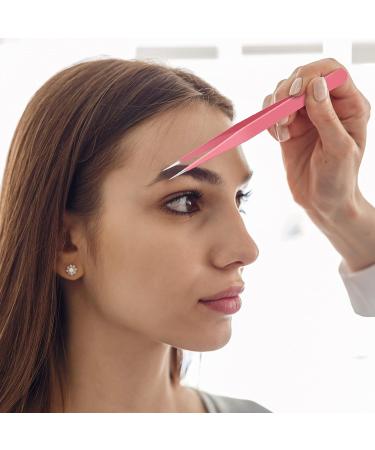 3-Piece Pink Eyelash Extension Tweezers Set | Stainless Steel Straight & Curved Pointed Tool for False Eyelashes | Perfect for Women & Girls - Buy Online on GoSupps.com