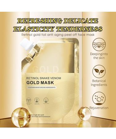 Peel Off Face Masks Retinol Gold Foil Peel Off Mask Anti Wrinkle Anti Aging Face Mask Skincare Gold Facial Mask Blackhead Remover Moisturizing Gold Mask Fade Fine Lines Brightening - Buy Online on GoSupps.com