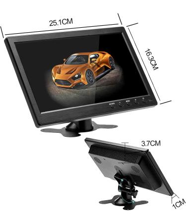 EKAT 10.1 Inch LCD Security CCTV Monitor HD 1024X600 with HDMI, BNC, AVI, VGA Inputs - Compatible with PC, CCTV Camera, Car DVR - Buy Online on GoSupps.com