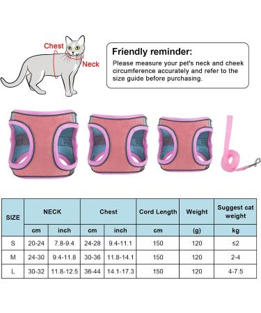 NiCoLa Escape-Proof Cat Harness Set | Reflective Strip | Adjustable Soft Harness for Small Cats (Pink&Green, S) - Buy Online on GoSupps.com
