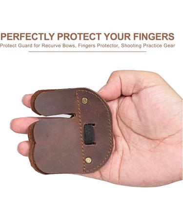 Perogen Archery Finger Tab - Cow Leather Recurve Bow Hunting Finger Protector (Brown, Medium) - Buy Online on GoSupps.com