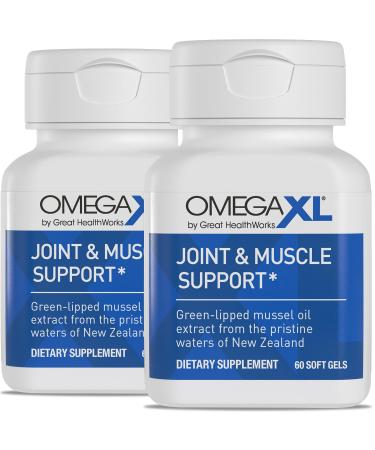 OmegaXL Joint Support Supplement - Natural Muscle Support Green Lipped Mussel Oil Soft Gel Pills Drug-Free 60 Count (2 Pack) 60 Count (Pack of 2)