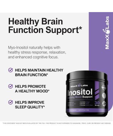 MaxX Labs Inositol Calming Mood Support - 30 Servings (12g) for Focus and Energy - Buy Online on GoSupps.com