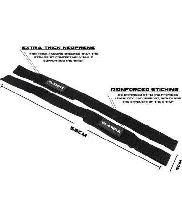 Clampz Premium Train Aids - Weightlifting & Crossfit Lifting Straps for Men & Women | Fitness Gear in Black & White - Buy Online on GoSupps.com