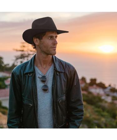 GEMVIE Roll Up Brim Cowboy Hat - Western Fedora for Men Women (Black, Size 7-7 1/8) - Buy Online on GoSupps.com