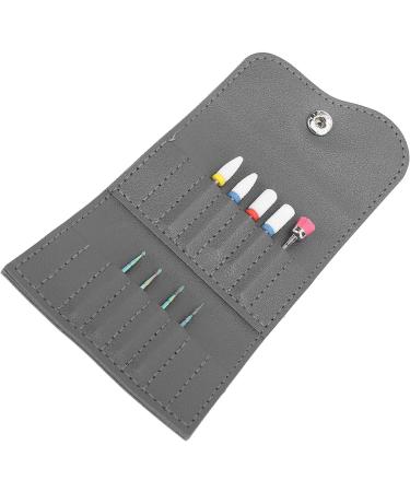 Nail Drill Bit Holder Portable 16 Holes PU Leather Waterproof Nail Drill Bit Storage Bag for Home Use - Buy Online on GoSupps.com