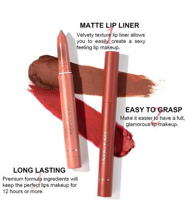 KIMIEYE 6pcs Lip Liner Pencil Set - Superstay Retractable Lip Crayon | Long Lasting Waterproof Nude to Red Velvety Matte Finish Lipstick | Makeup Set for Women - Buy Online on GoSupps.com